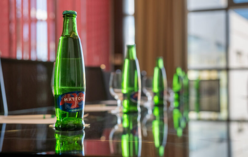 Omega meeting room with refreshments.