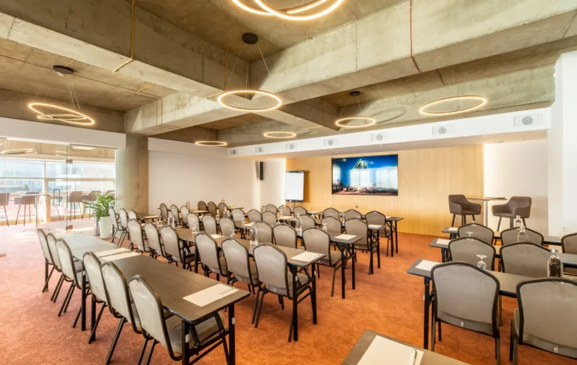 Infinity conference room in theatre layout.
