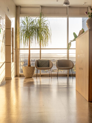 Wellness lounge overlooking Žilina.